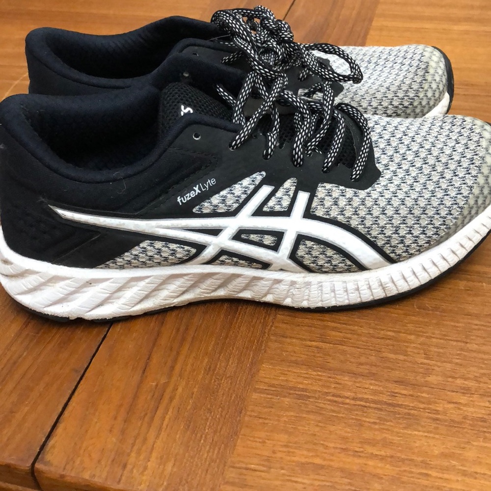 ASICS black and white sneakers